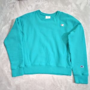 Vintage Champion Reverse Weave Aqua Sweatshirt S